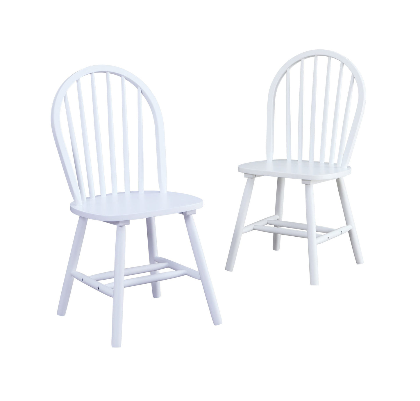 Autumn Lane Windsor Solid Wood Chairs, Set of 2, Solid White