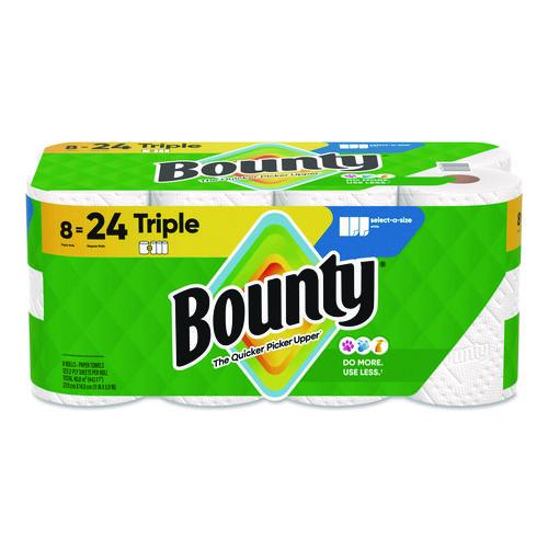 Bounty Paper Towels Select-A-Size, White, 8 Triple Rolls = 24 Regular Rolls
