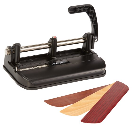 Swingline 3 Hole Puncher, Heavy Duty, 32 Sheet Capacity, for 3 Ring Binders, Black & Silver