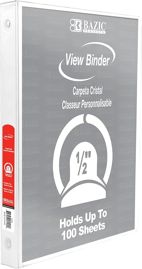 1/2" White Binder