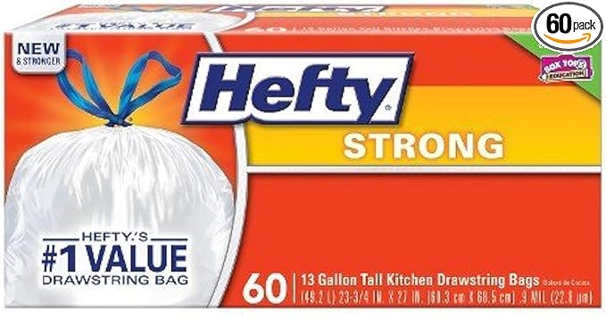 Tall Kitchen bags 13 Gallon Hefty Strong