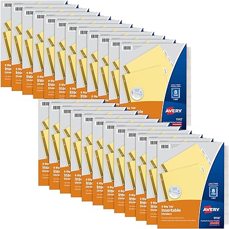 Big Tab Dividers 8 Pack