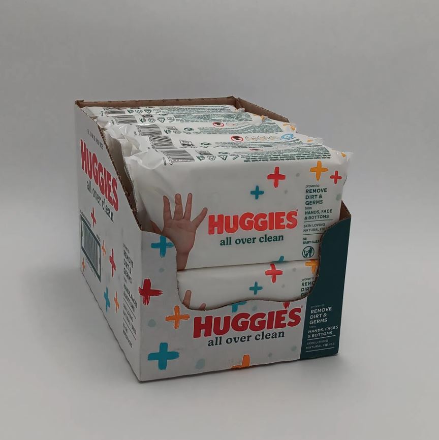 HUGGIES Baby Wipes, All Over Clean, Baby Wipes, 560 Wipes, Refills With Resealable Tape Top, 10 Packs of 56 wipes