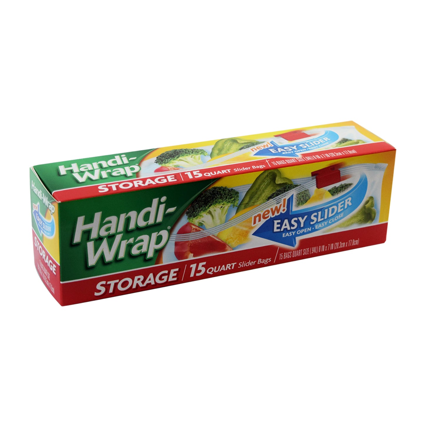 HANDI WRAP QUART SIZE ZIPPER BAGS, 16CT,15CT,25CT