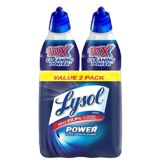 Toilet Bowl Cleaner, Lysol, Twin Pack 24 fl-oz, Angle Neck Bottle, Atlantic Fresh, Liquid, Dark Blue