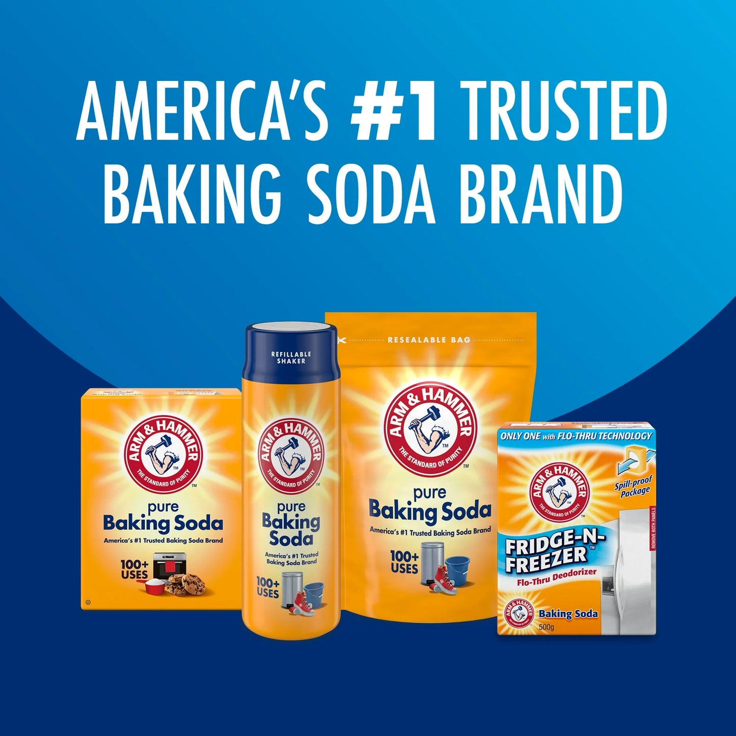 ARM & HAMMER Pure Baking Soda, For Baking, Cleaning & Deodorizing, 1 lb Box