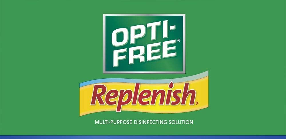 Opti-Free Replenish Multi-Purpose Disinfecting Solution with Lens Case, Twin Pack, 10-Fluid Ounces Each - 2 Count