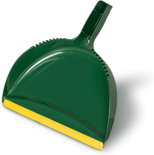 Pine-Sol Jumbo Dustpan, 13.2” Heavy Duty Dust Pan with Rubber Edge Clip-On Design Attaches to Standard Broom Sticks, Green (colors may vary)