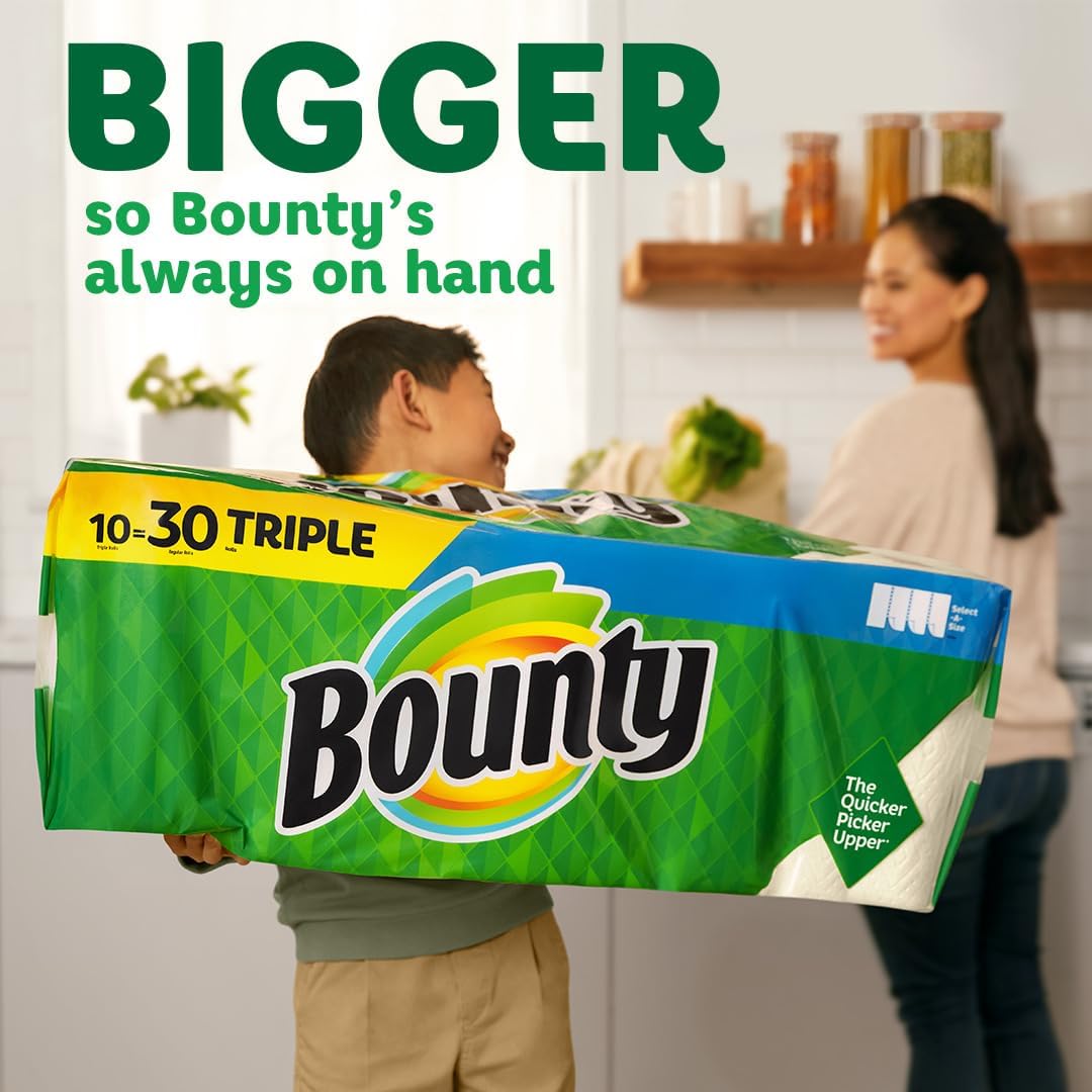 Bounty Paper Towels, 8 Triple Rolls = 24 Regular Rolls, 147 Sheets