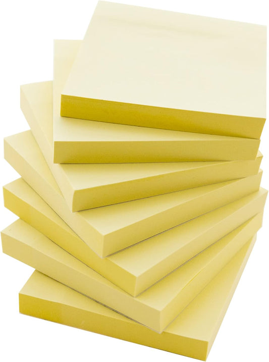 BAZIC Products Sticky Notes 3x3 Yellow Colors Post Stickies Self Stick Note, Colorful Adhesive Memo Pads, Recyclable