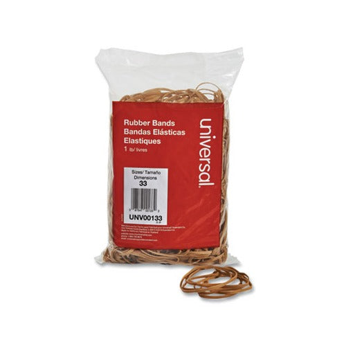 Universal Rubber Bands, Size 33, 0.04" Gauge, Beige, 1 lb Box, 640/Pack