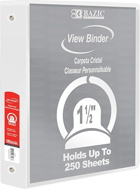 1 1/2" White Binder