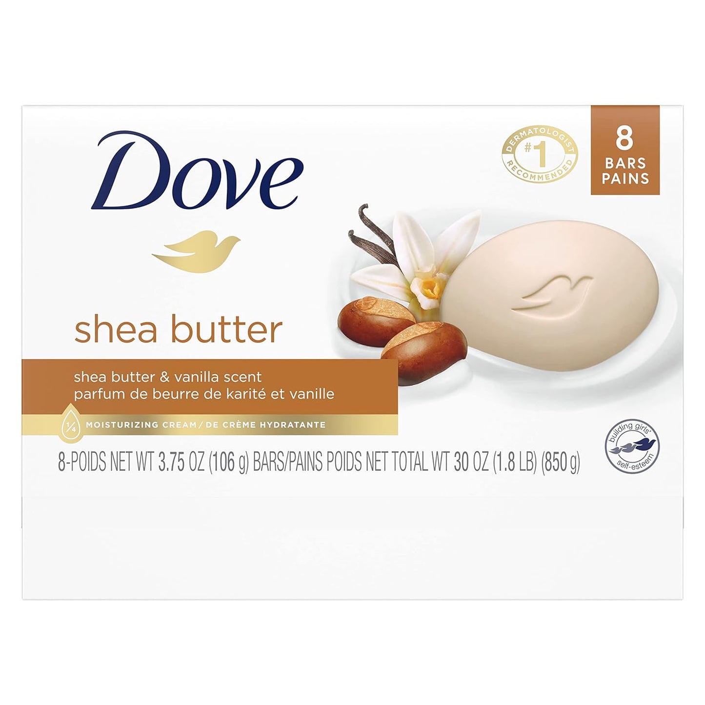 Dove Shea Butter Moisturizing Beauty Bar Soap All Skin Type, 3.75 oz 4pack, 8pack, 12pack