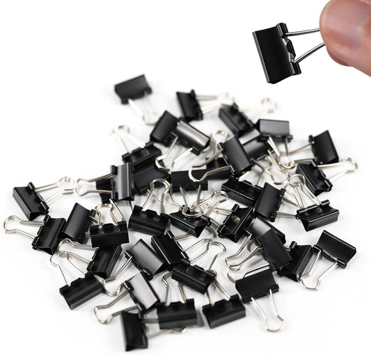 40Pcs Mini Binder Clips, 5/8 inch(15mm), Paper Clamps Micro Size for Office Supplies, Black