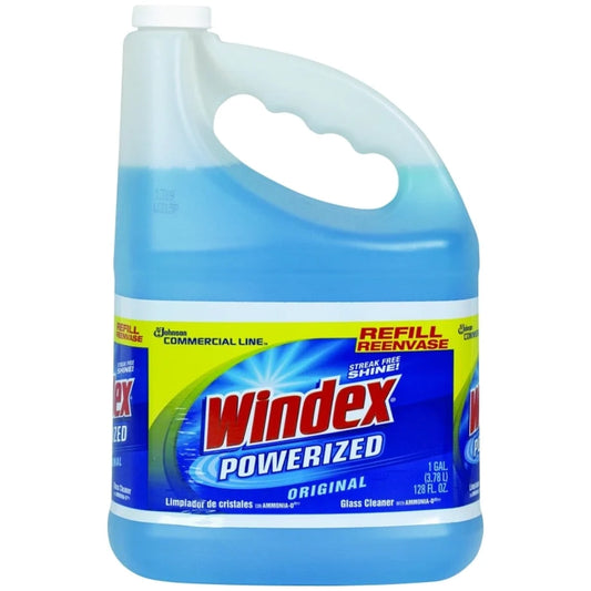 Windex 128 oz Liquid, Floral Blue, Glass Cleaner Refill, Ammonia D