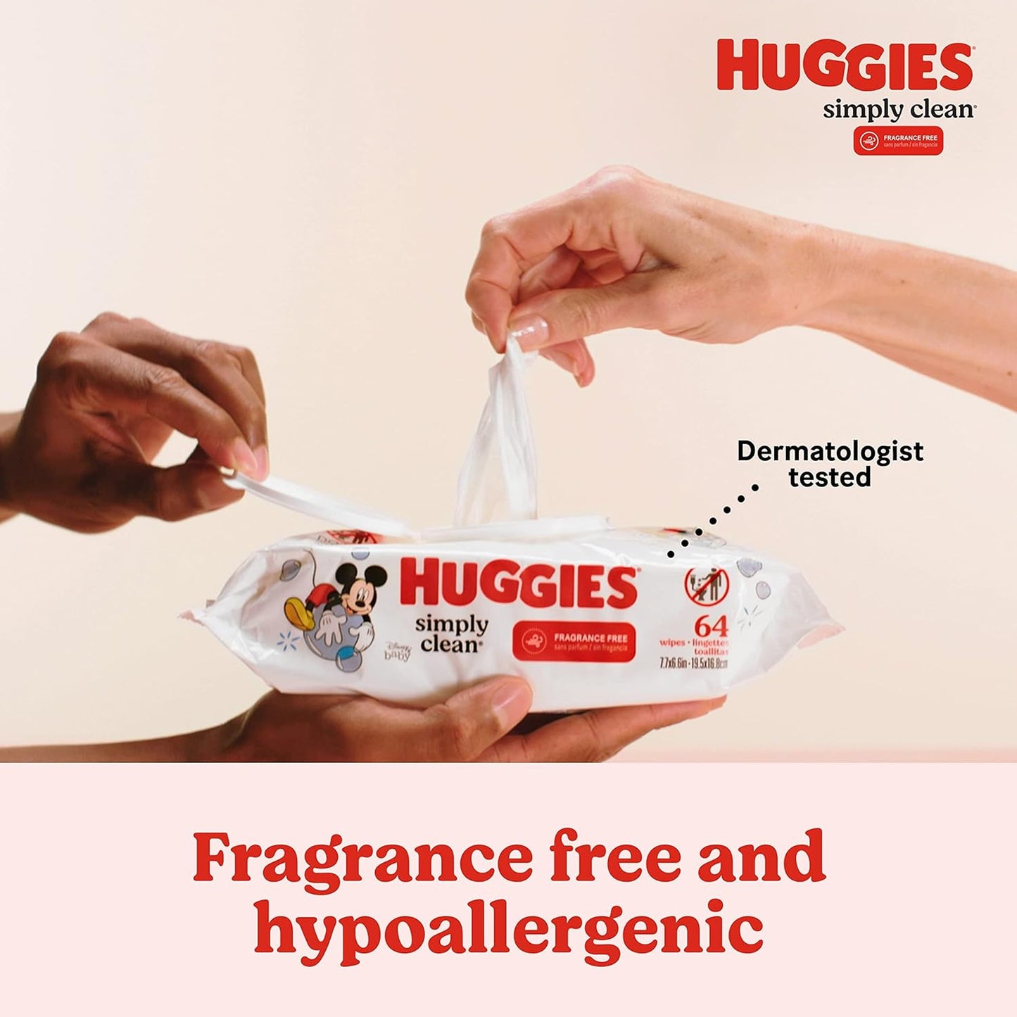 Huggies Wipes, Fragrance Free, Simply Clean, 64 ct Packs, 704 Wipes Total