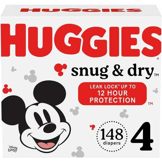 Huggies Size 4 Diapers, 148 Count, Snug & Dry, Fragrance Free