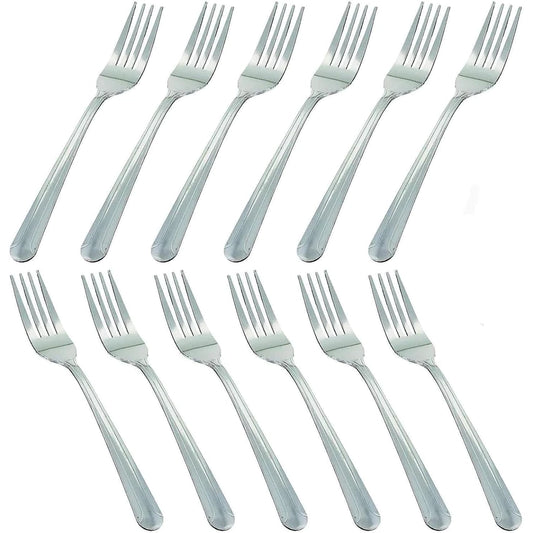 Stainless Steel Dinner Forks, Pack of 12, 18/0 Stainless Steel, Flatware