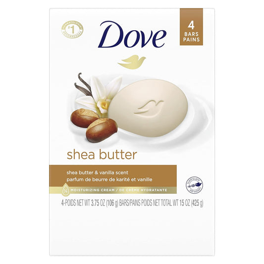 Dove Shea Butter Moisturizing Beauty Bar Soap All Skin Type, 3.75 oz 4pack, 8pack, 12pack