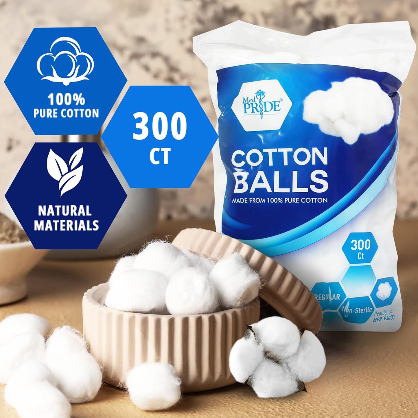 Cotton balls, Amoray, 100ct