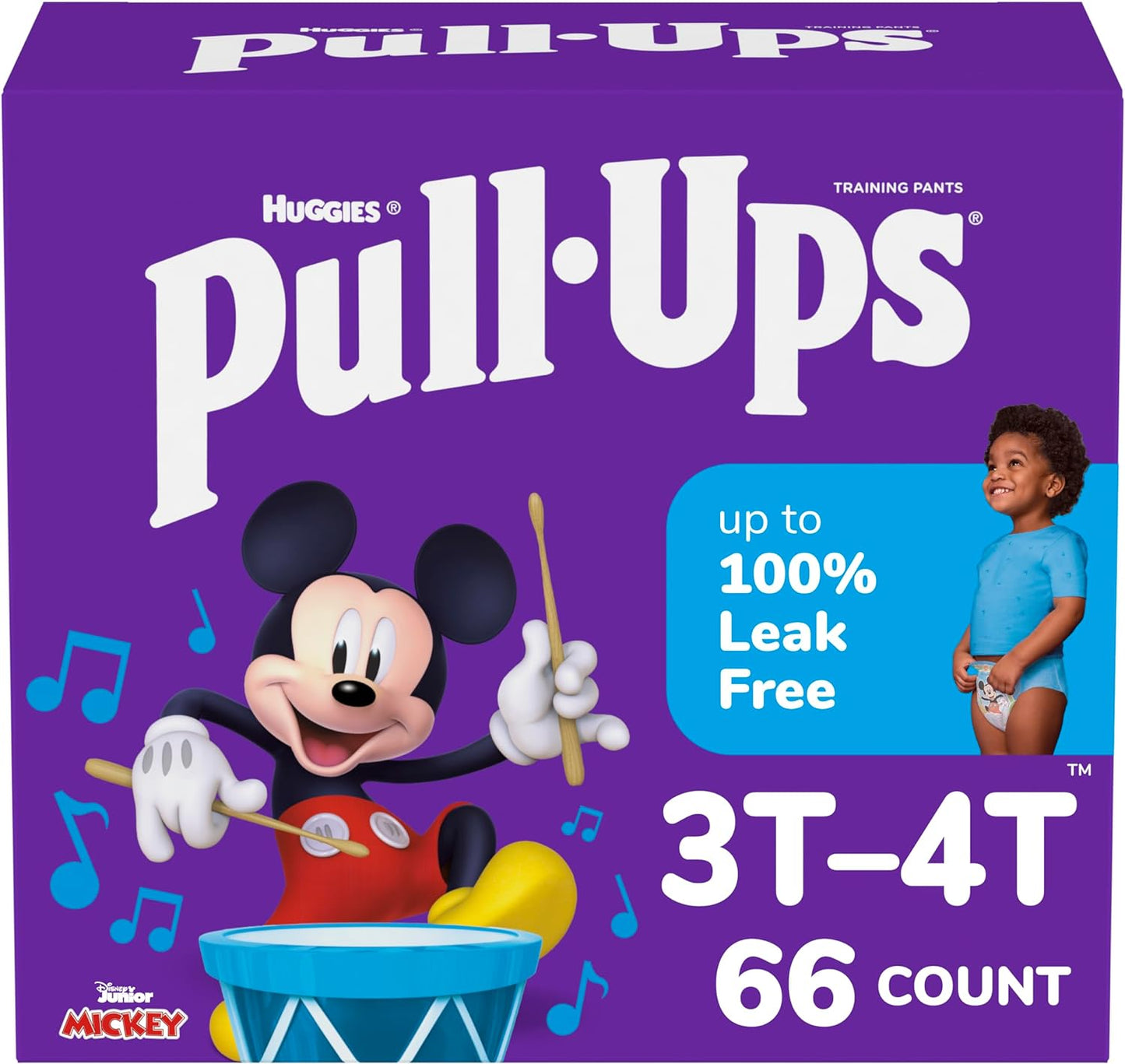 Huggies Pull-ups 3T-4T, 66 Count, Pullups, 32-40 lbs Boys Training Pants