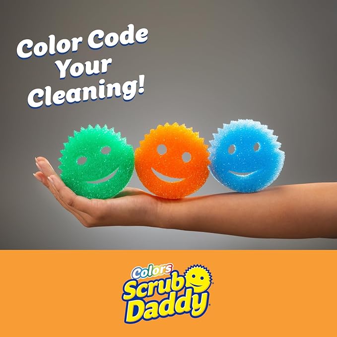 SPONGE, SCRUB DADDY, 3PK, ASST COLORS