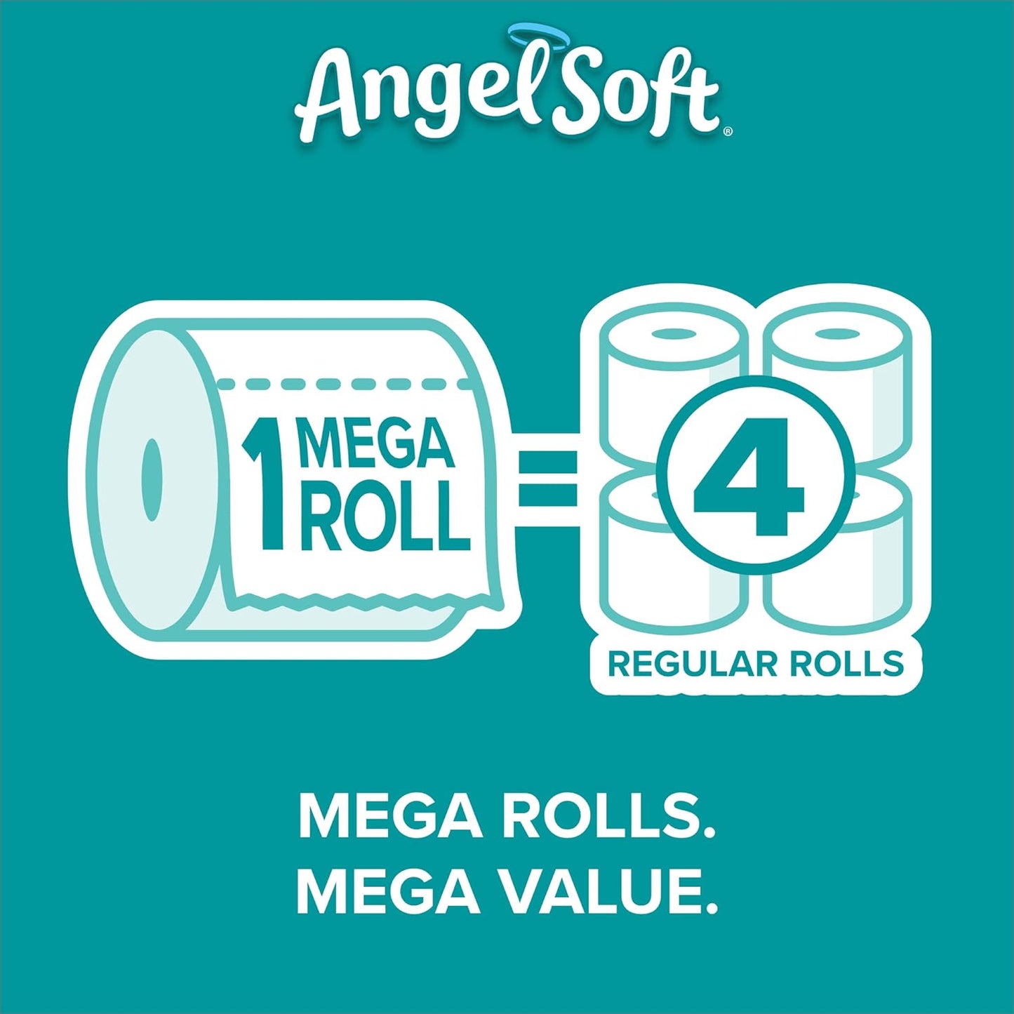 Bathroom Tissue, Toilet Paper, Angel soft 12 Rolls Pk, Mega Rolls