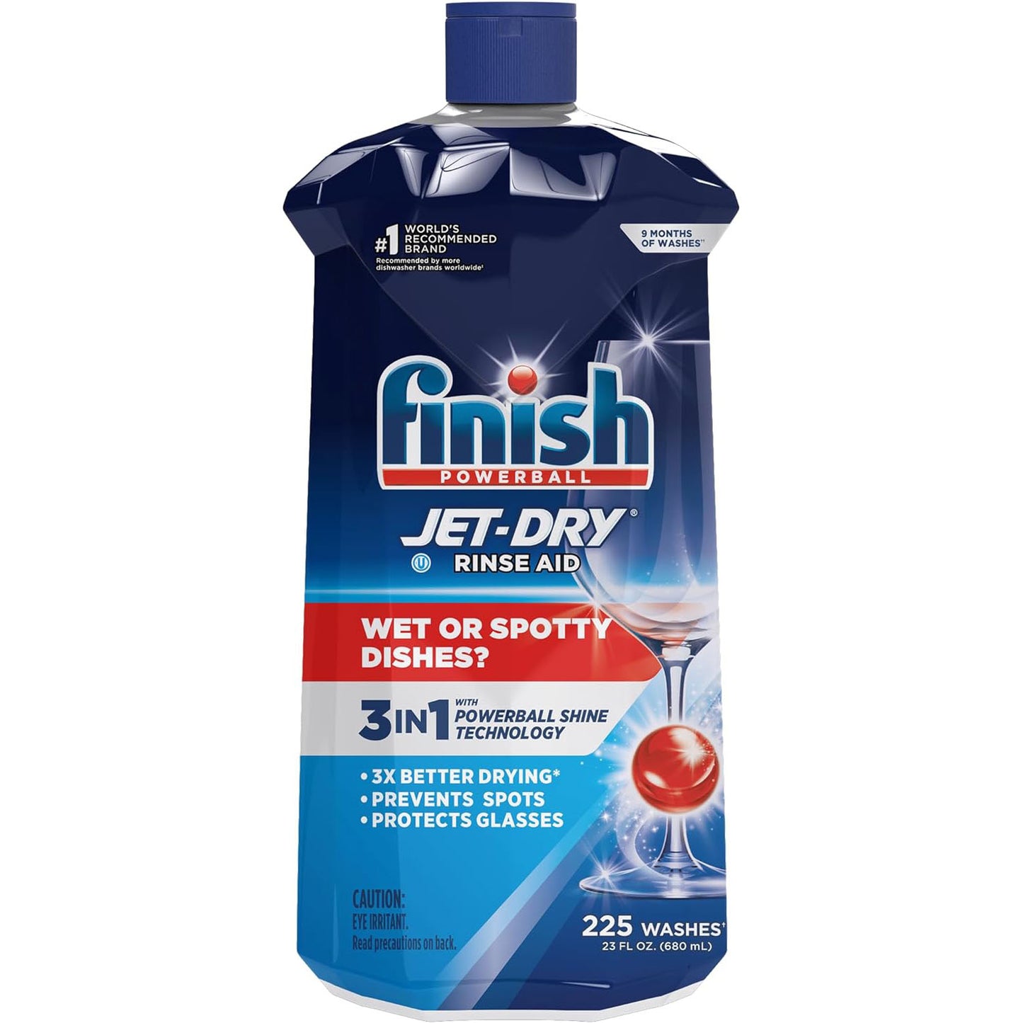 Finish Jet-Dry Liquid Rinse Aid, Dishwasher Rinse and Drying Agent, 23 fl oz