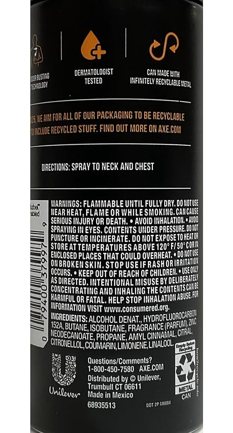 Axe Deodorant BodySpray, 48hrs Nonstop, Dark Temptation