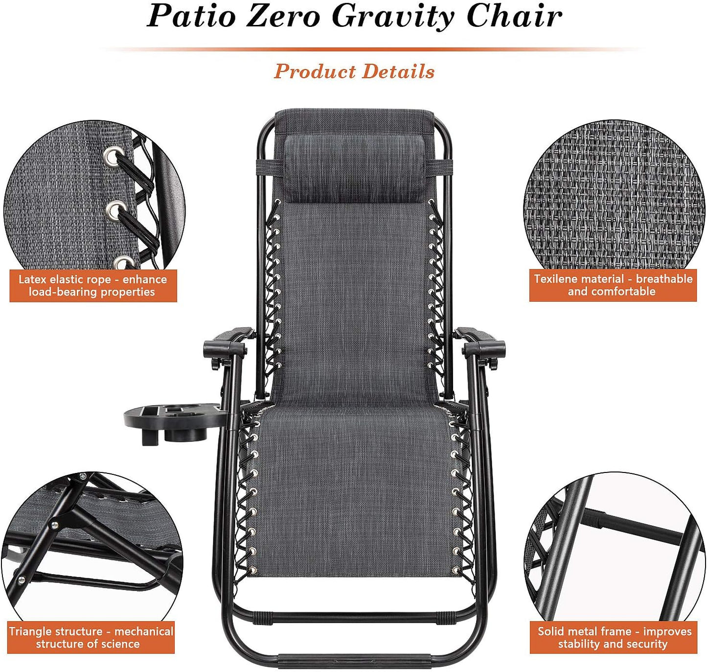 Zero Gravity Outdoor Lawn Chair Recliner