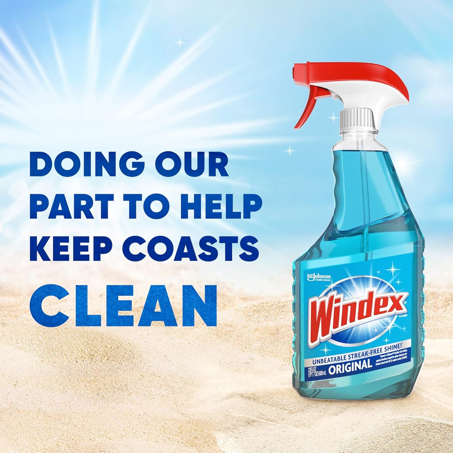 Windex 23 oz Liquid, Floral Blue, Glass Cleaner, Ammonia D