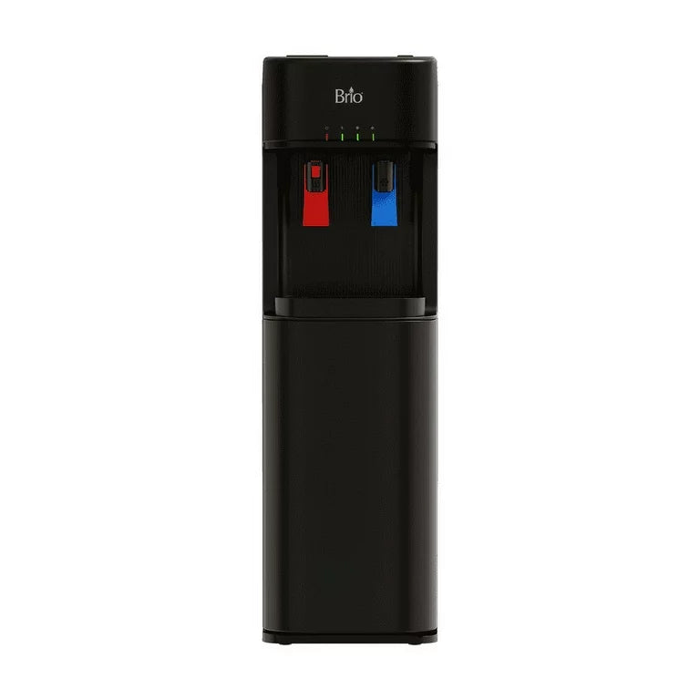 Brio Water Cooler Dispenser, Water Machine, Black Slimline, Hot and Cold Water, Plug Into Wall, Top Loader