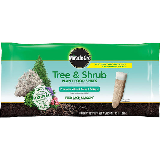 Miracle-Gro Tree & Shrub Plant Food Spikes, 12 Spikes/Pack, 12 count (Pack of 1)