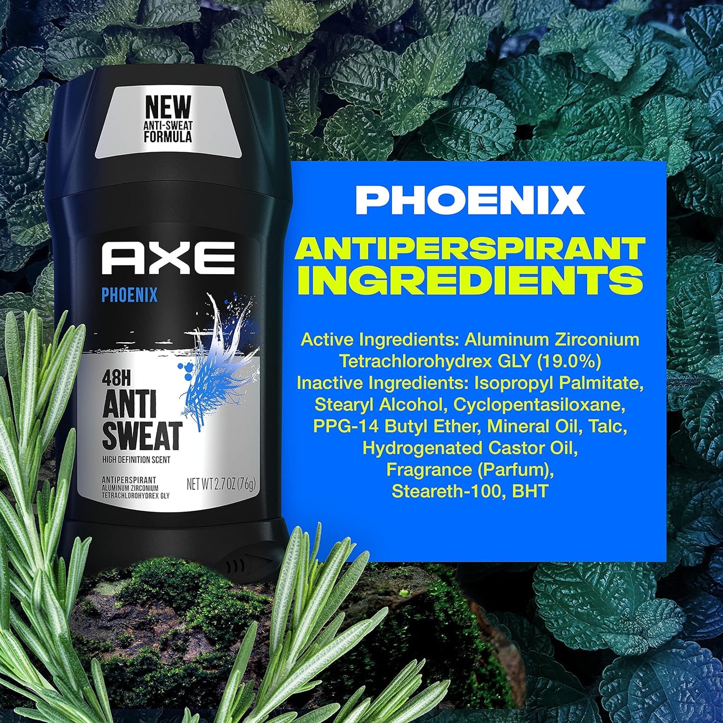 Axe Deodorant, Deo Phoenix, Anti Sweat, 48 HR Fresh & Dry, 2.7 oz