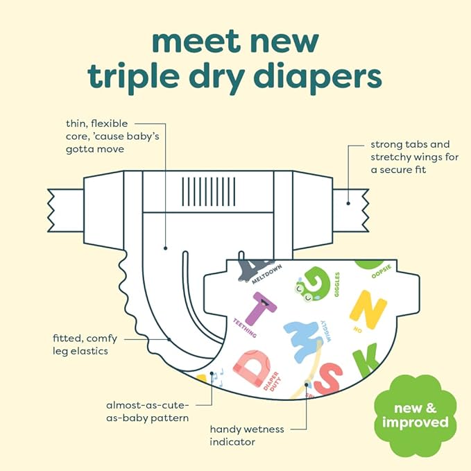 Babyganics Disposable Diapers - Size 1 - 160 ct