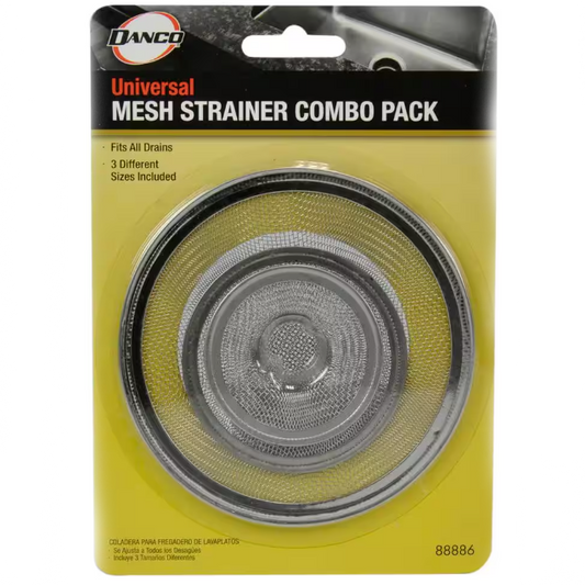 Danco Mesh Strainer Combo Pack, Variety, Stainless Steel, 3 sizes