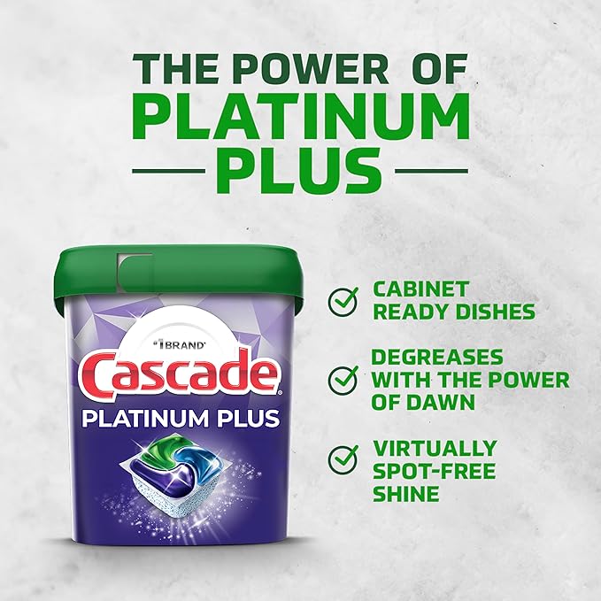 Cascade Lemon Platinum Plus Action Pacs - 62ct