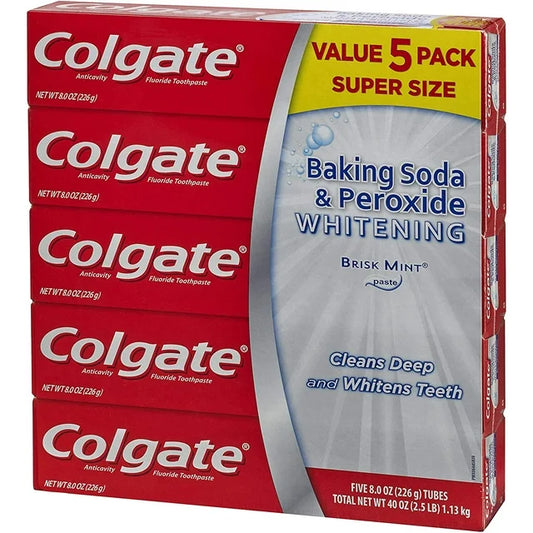 Toothpaste Colgate, Baking Soda & Peroxide, 8 OZ, 5PK Tooth Paste