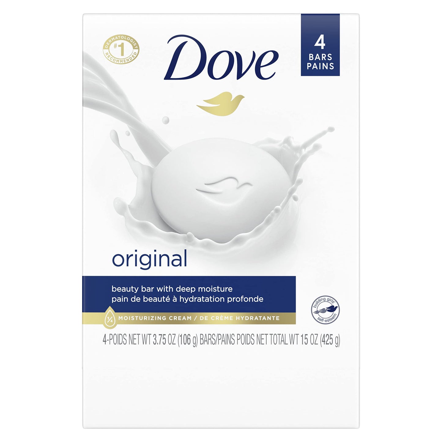 Dove Beauty Bar Gentle Skin Cleanser Moisturizing For Gentle Soft Skin Care Original Made With 1/4 Moisturizing Cream 4.75 Oz, 4pack, 8pack, 12pack