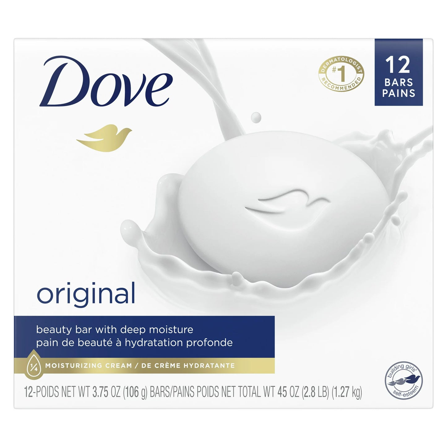 Dove Beauty Bar Gentle Skin Cleanser Moisturizing For Gentle Soft Skin Care Original Made With 1/4 Moisturizing Cream 4.75 Oz, 4pack, 8pack, 12pack