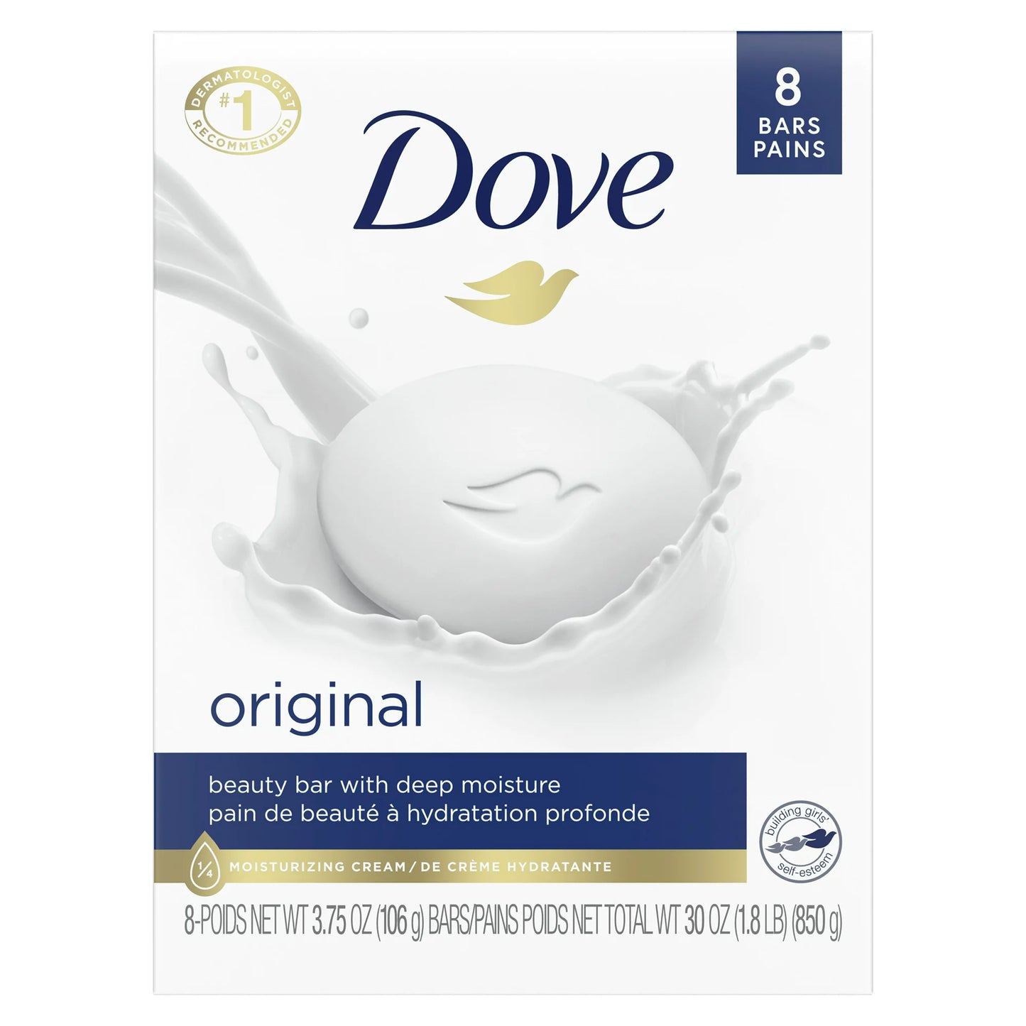 Dove Beauty Bar Gentle Skin Cleanser Moisturizing For Gentle Soft Skin Care Original Made With 1/4 Moisturizing Cream 4.75 Oz, 4pack, 8pack, 12pack