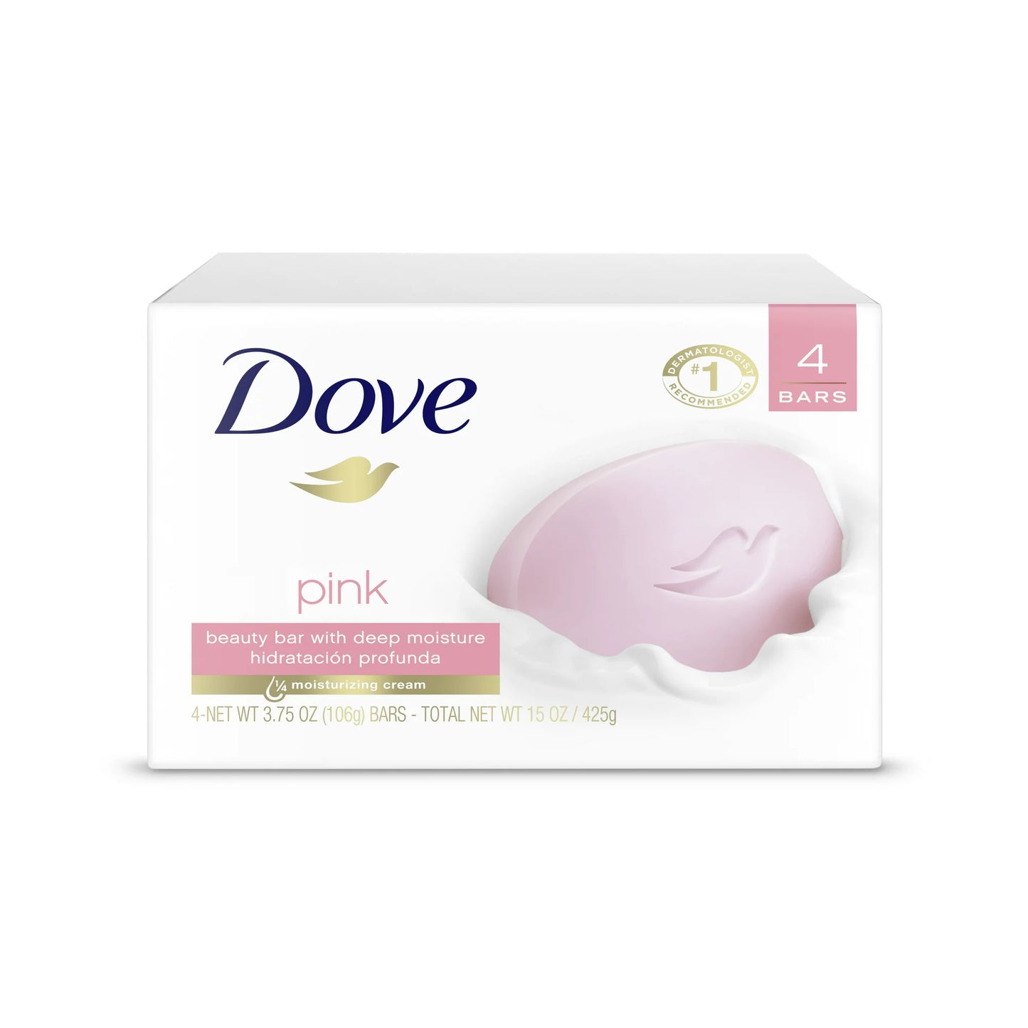 Dove Pink Gentle Deep Moisturizing Beauty Bar Soap All Skin Type, 3.75 oz 4pack, 8pack, 12pack