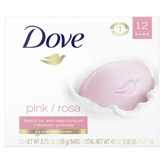 Dove Pink Gentle Deep Moisturizing Beauty Bar Soap All Skin Type, 3.75 oz 4pack, 8pack, 12pack