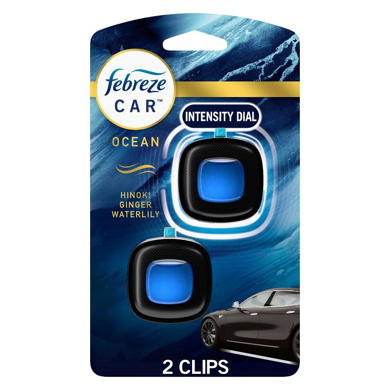 Febreze Car Air Freshener Vent Clip - Ocean Scent - 0.14 fl  oz/2pk