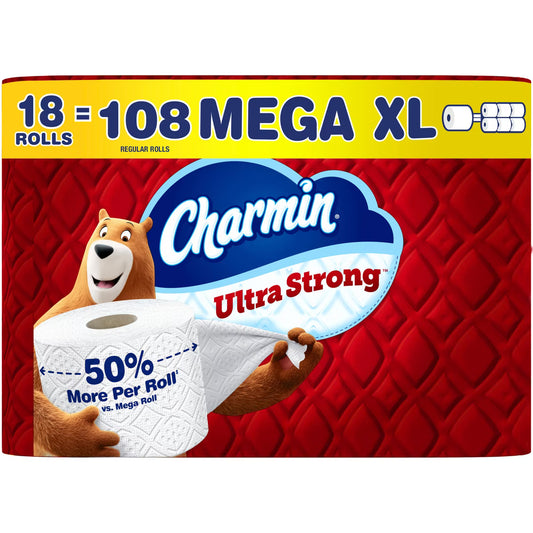 Charmin Ultra Strong Toilet Paper 18 Mega XL Rolls, 330 Sheets Per Roll