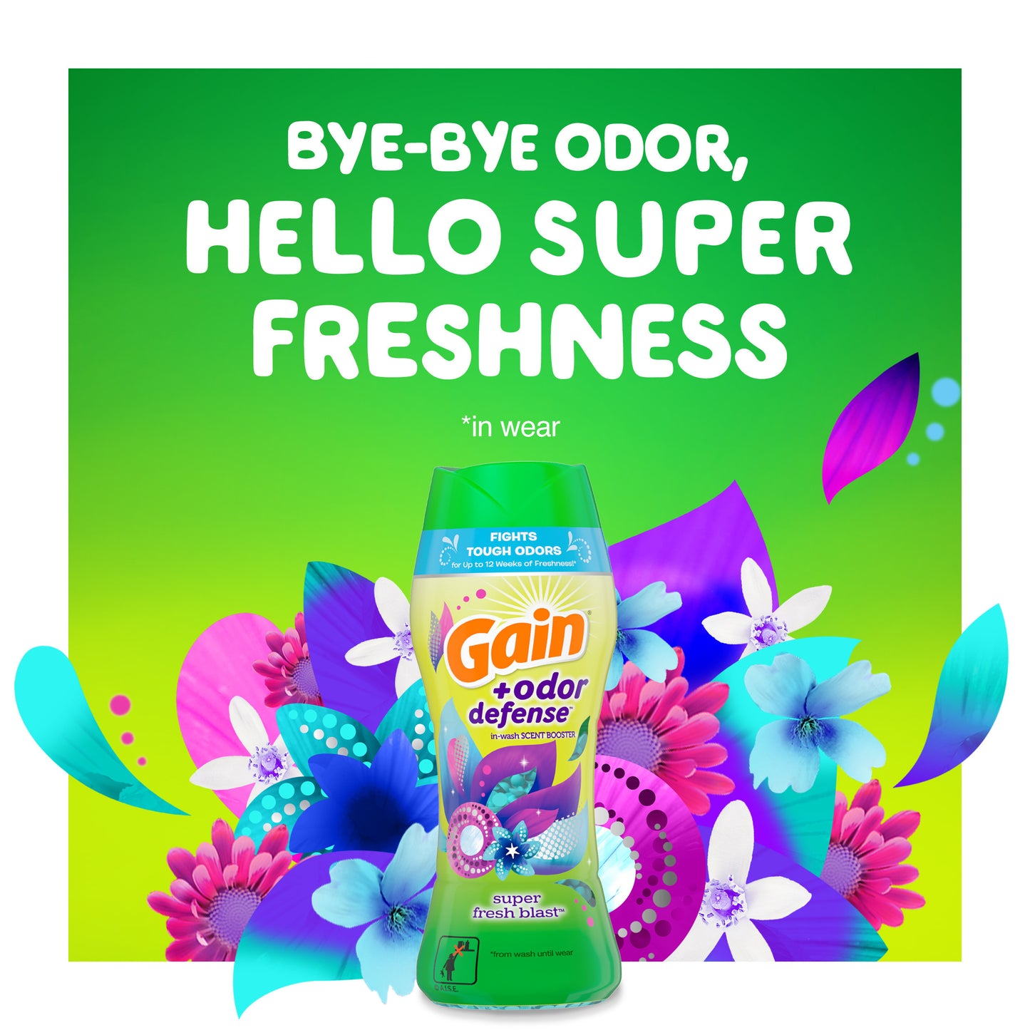 Gain + Odor Defense Super Fresh Blast Scent Booster, 5.7 oz