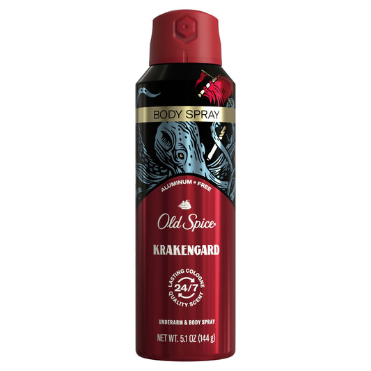 Old Spice Aluminum Free Body Spray for Men, Krakengard - 5.1 oz