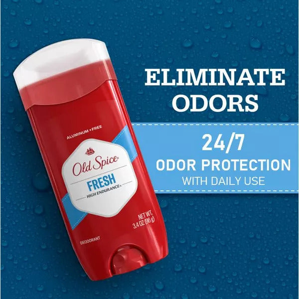 Old Spice Aluminum Free Deodorant Stick for Men, High Endurance Fresh 3.4 oz - 3 pack