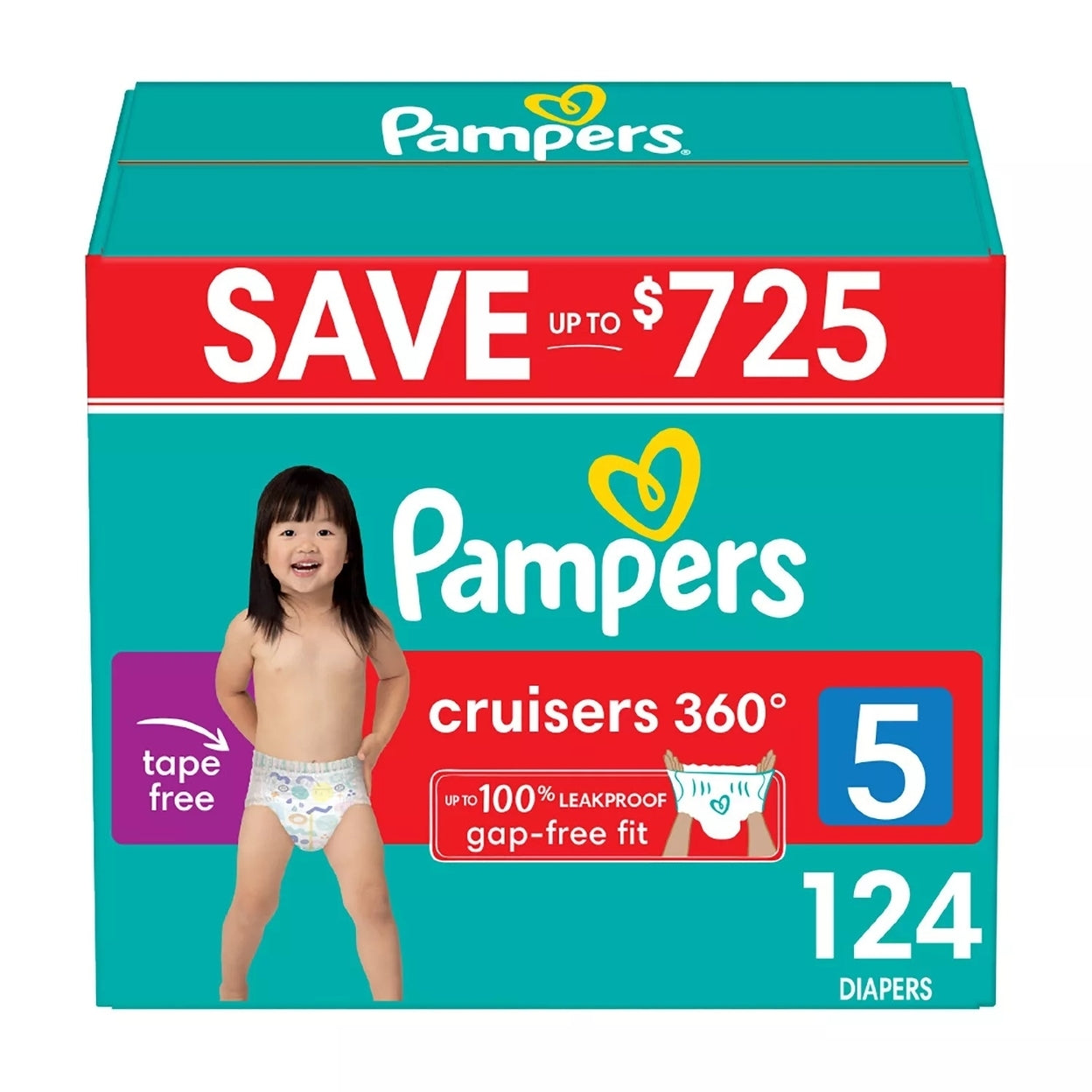 Pampers Cruisers 360 Fit, Size 5 Diapers - 128 Count