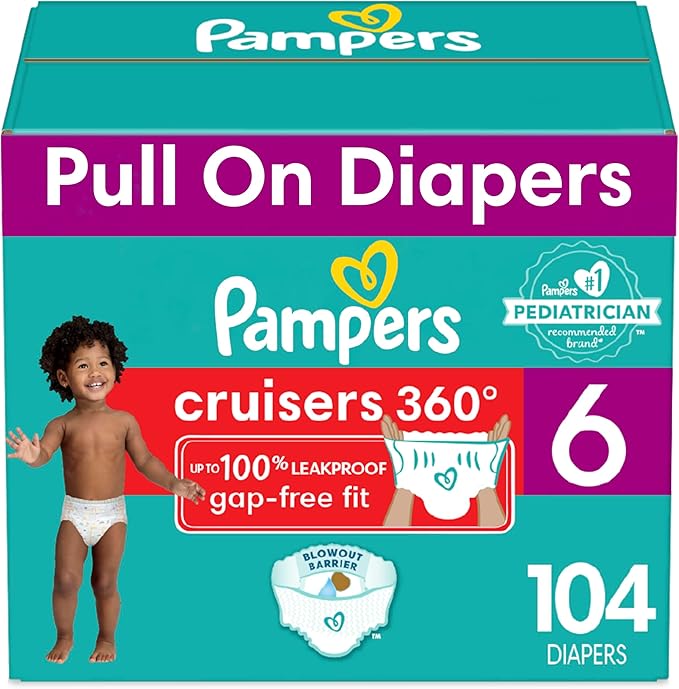 Pampers Cruisers 360 Fit, Size 6 Diapers - 104 Count